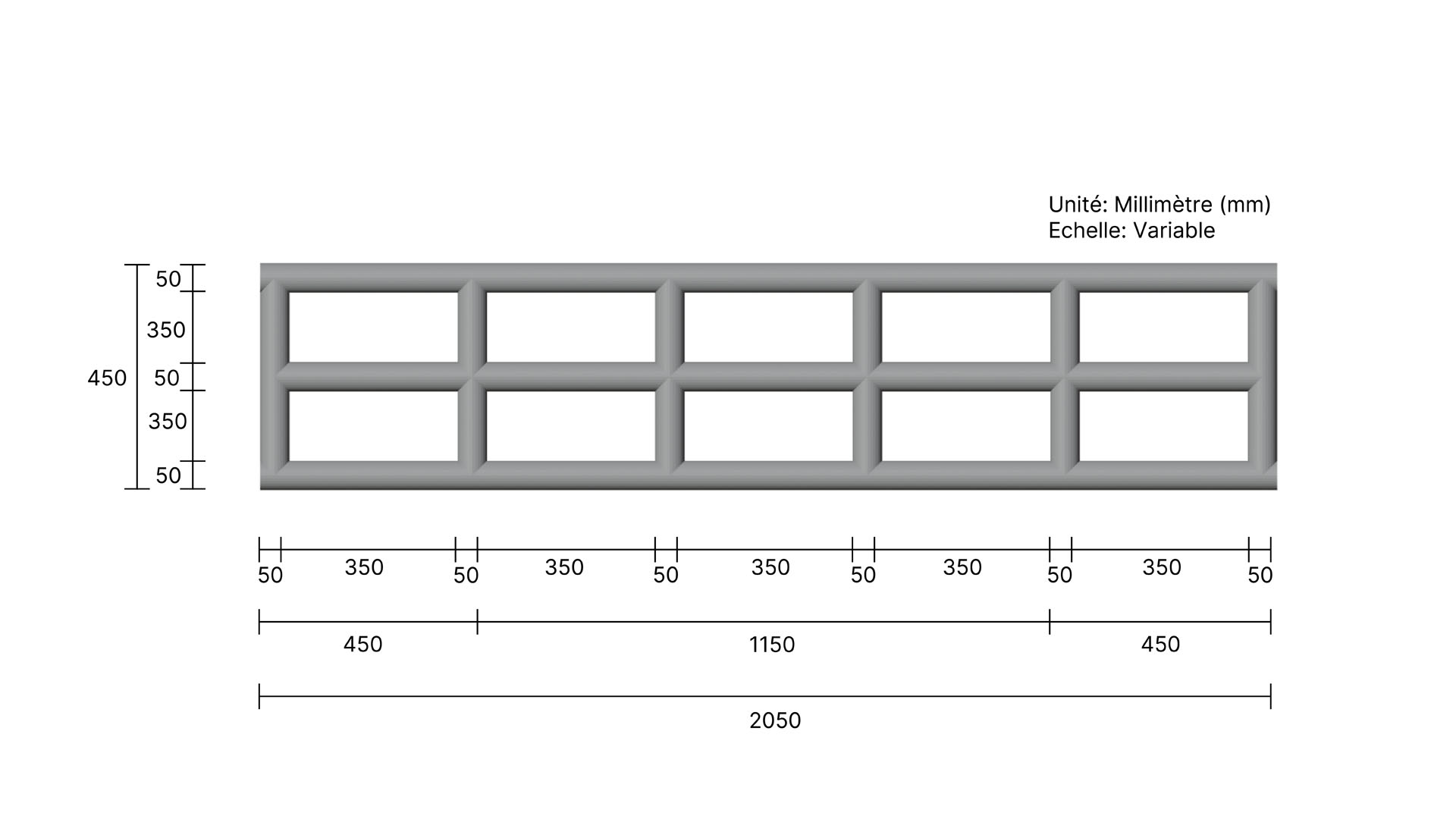 Dessin coté de la structure.