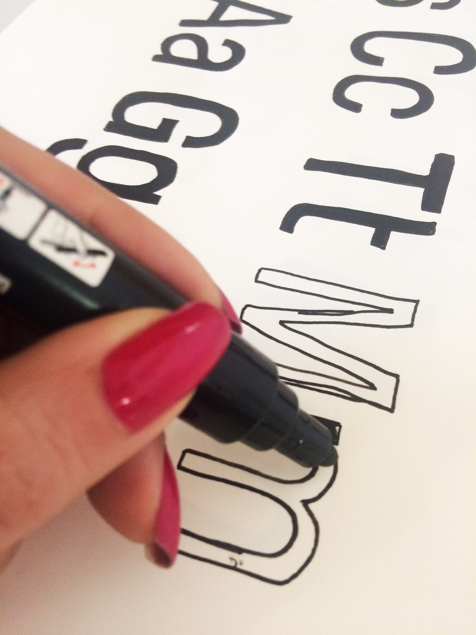 Felt-tip lettering drawing.