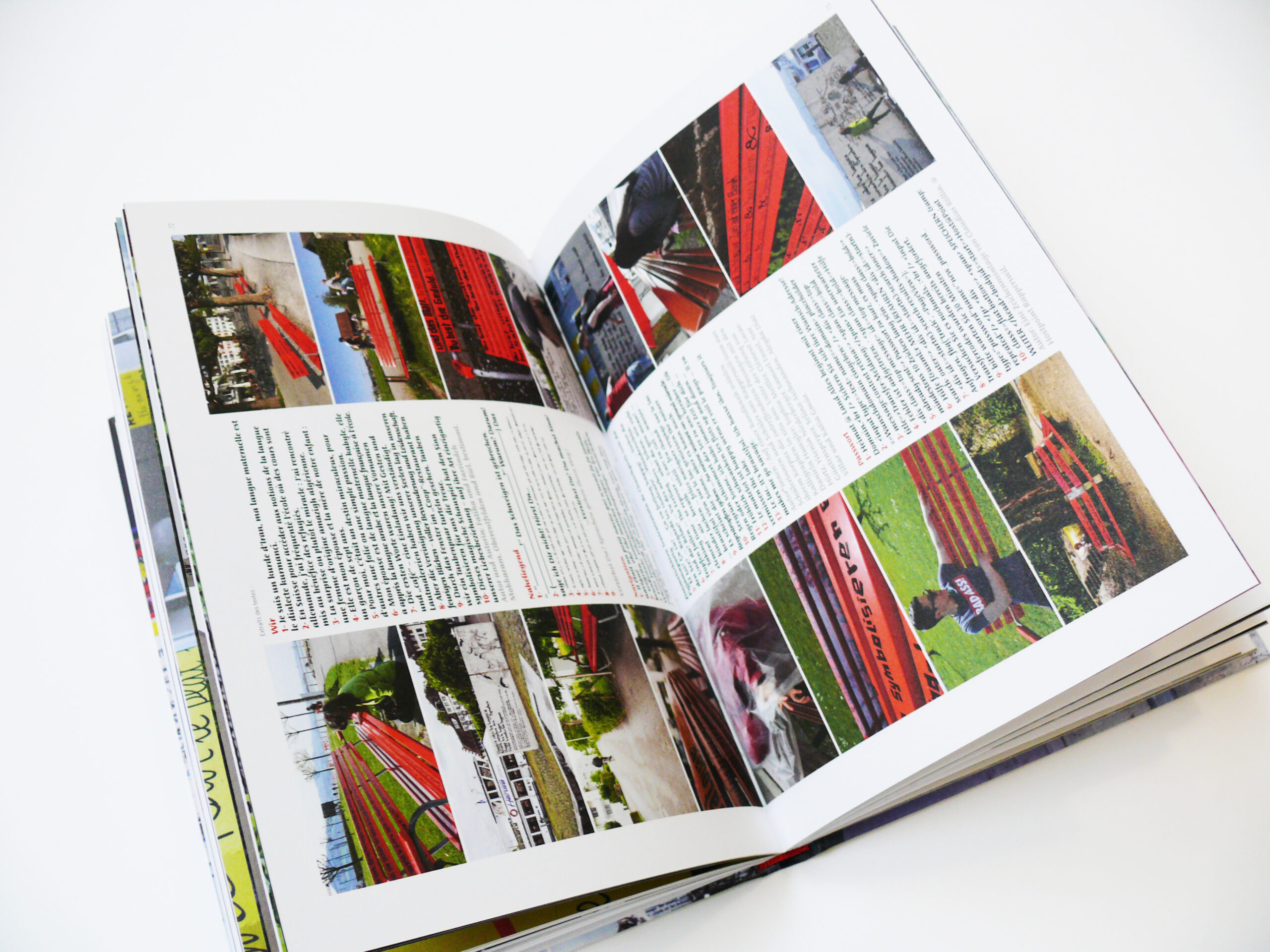 Spread of colour photographs.