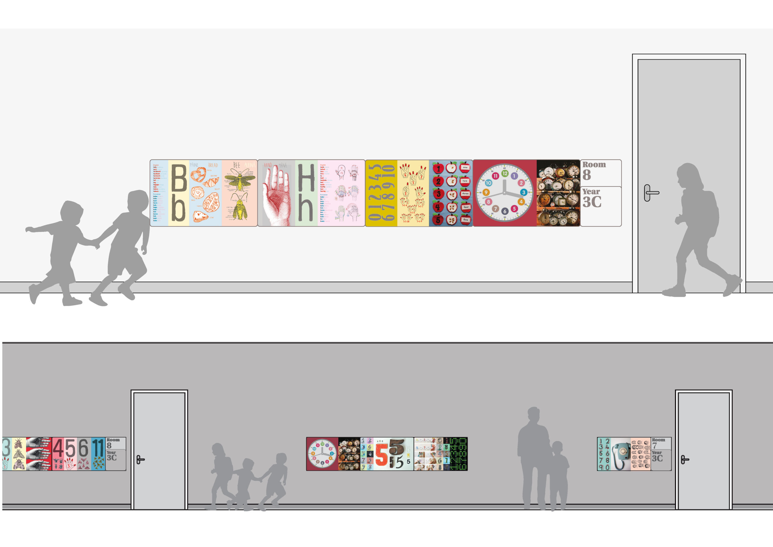 Illustrations and façade diagrams.