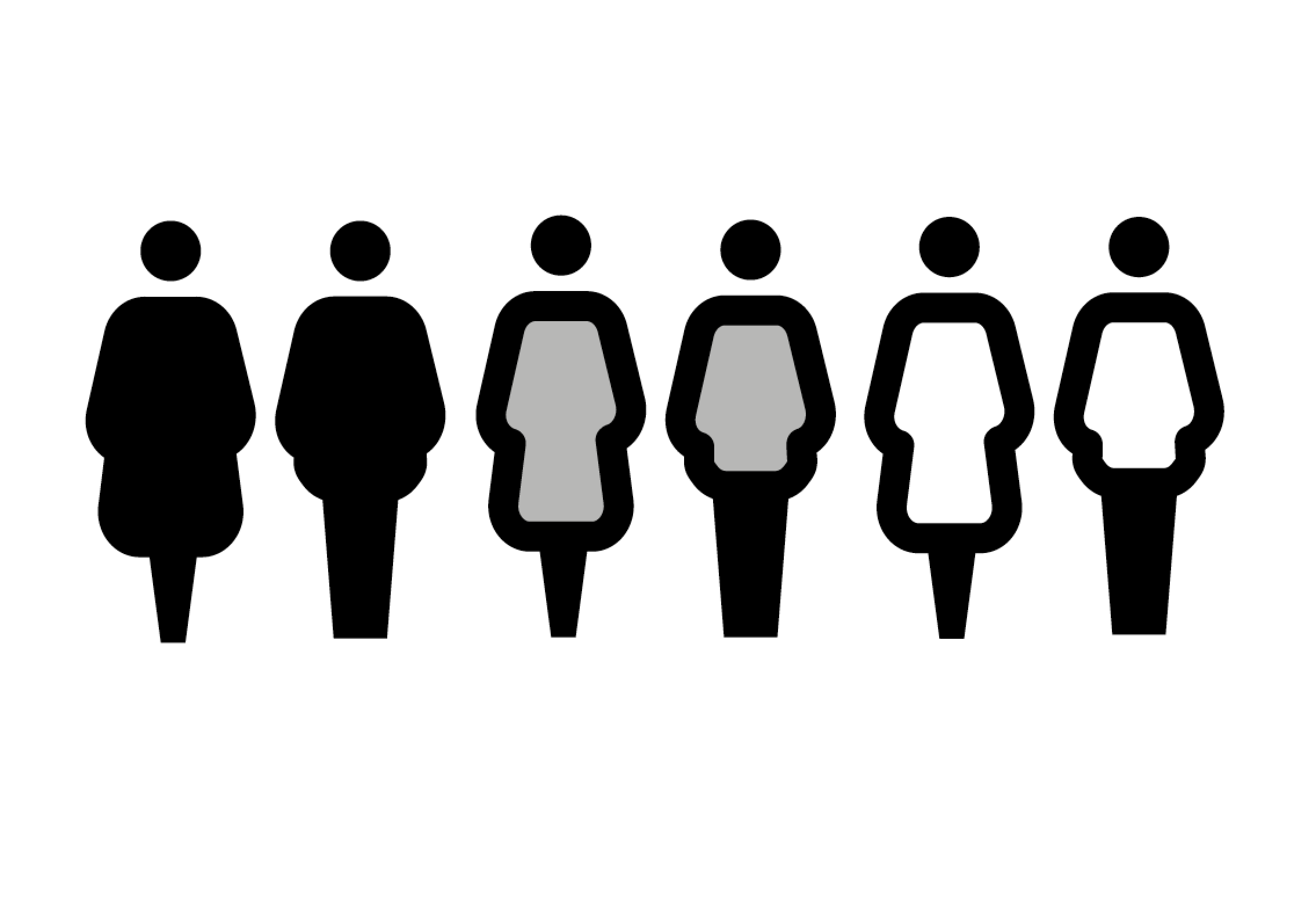 Variations of a black figure.