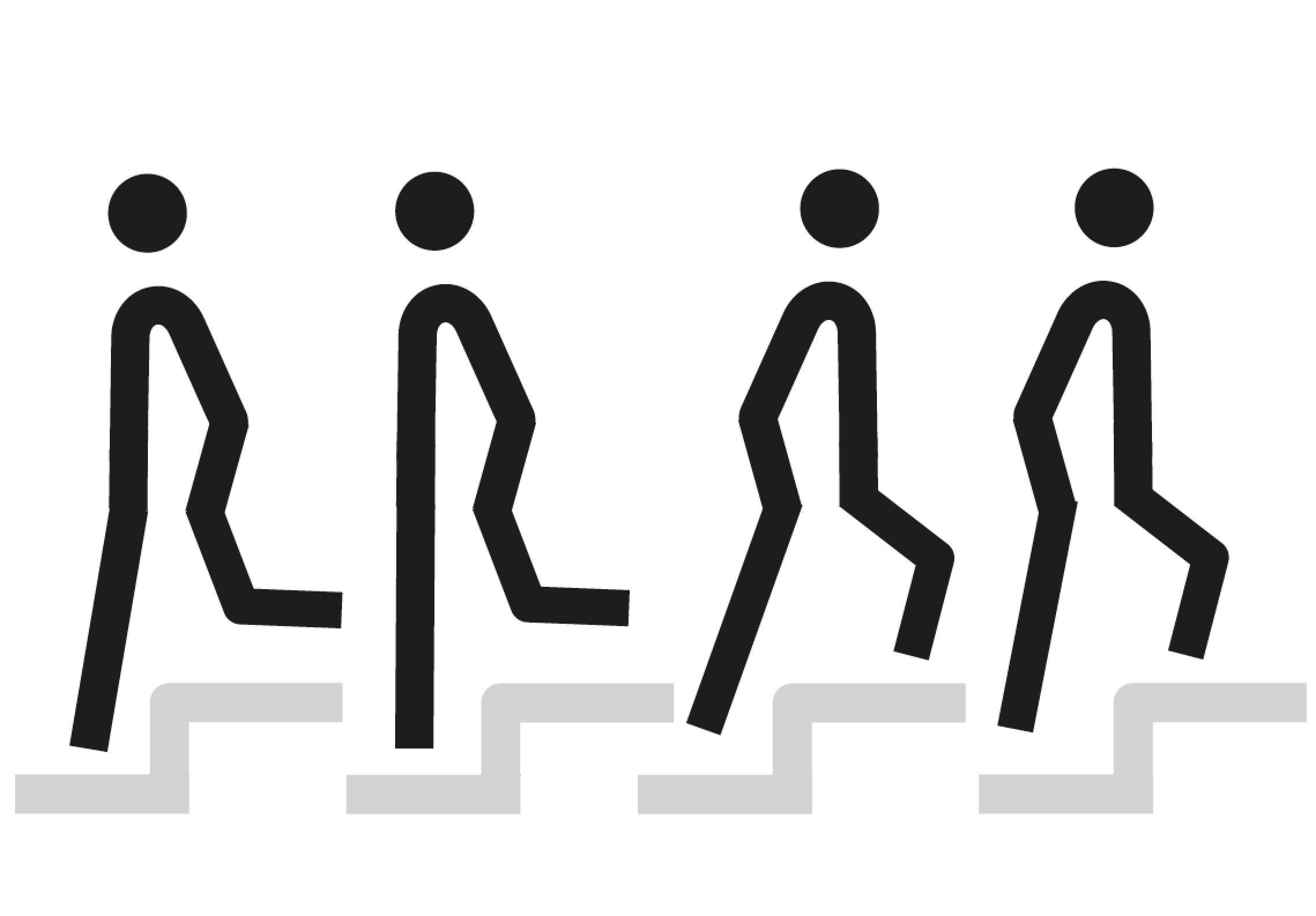 Variations of a walking figure.