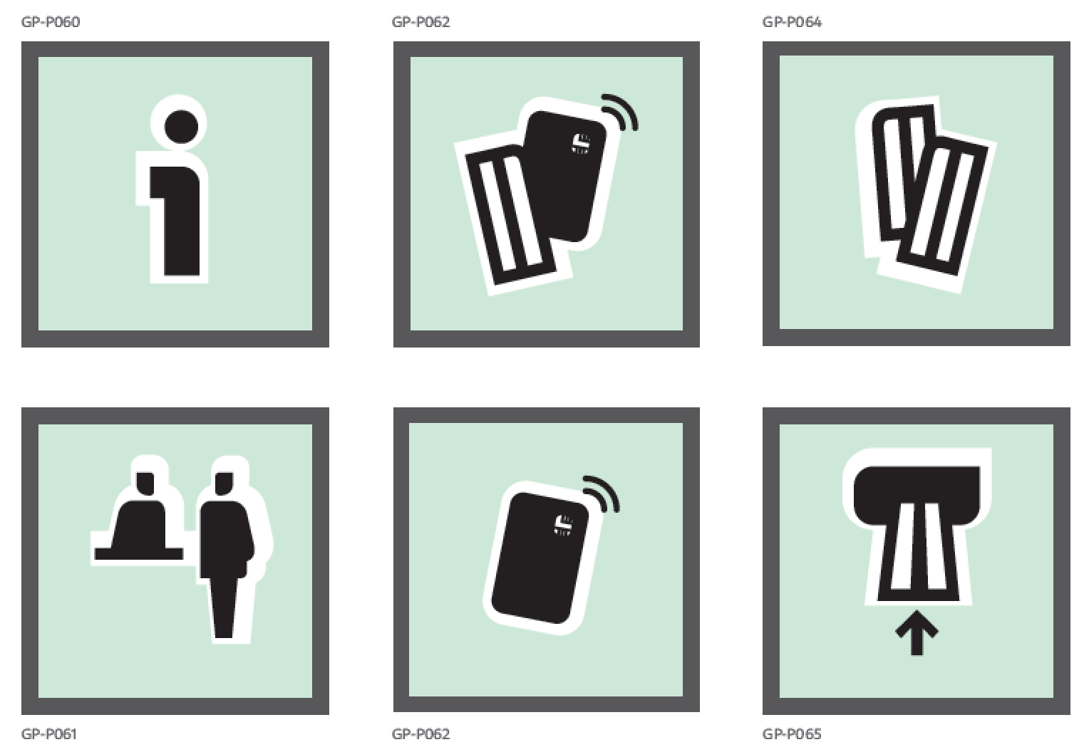 Information and service pictograms.
