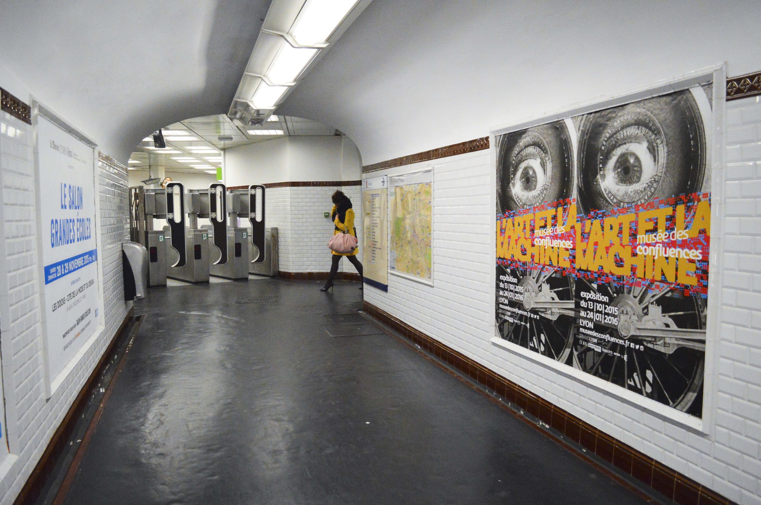 View of the corridor with posters.