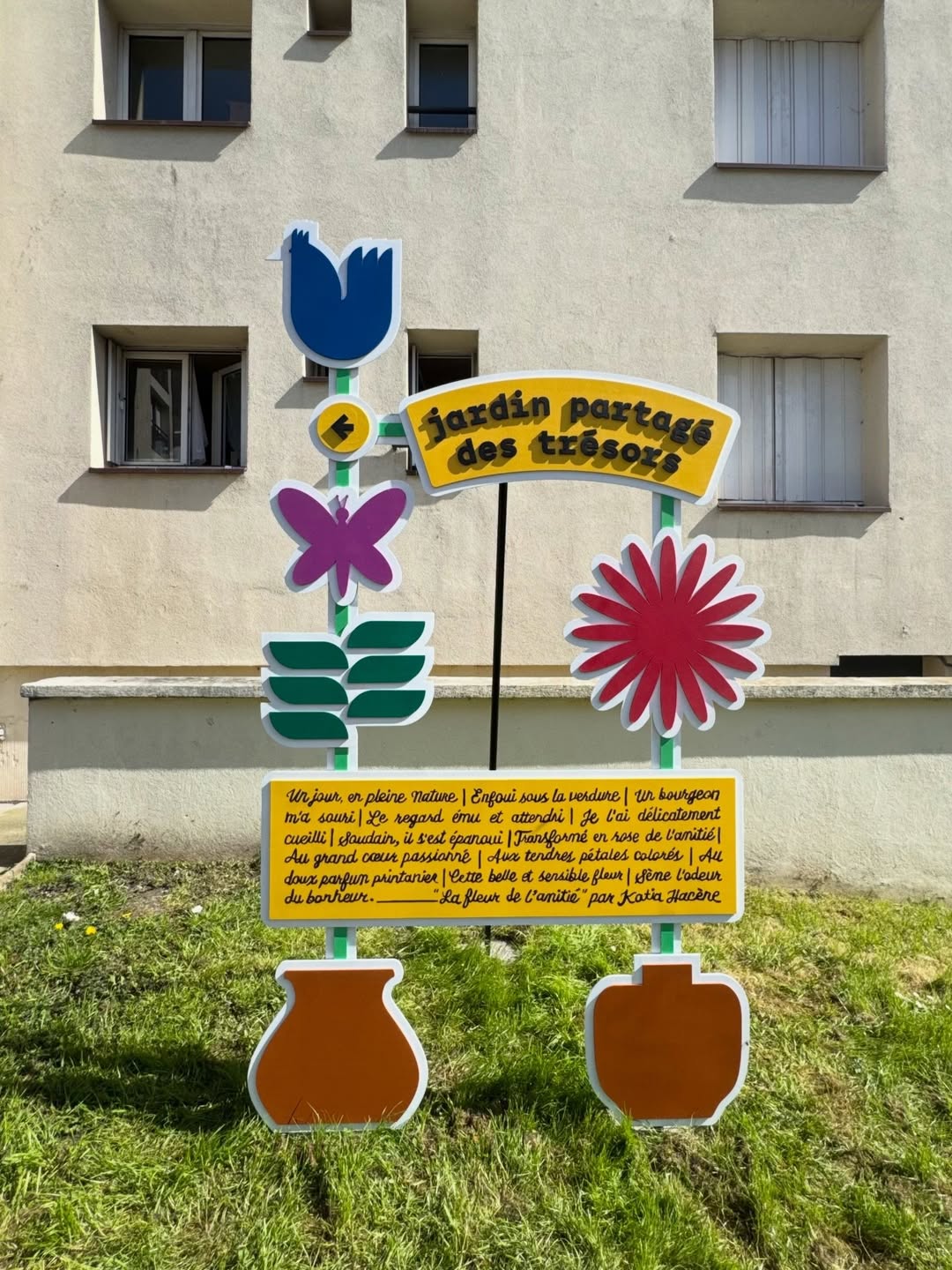 Panneau du Jardin partagé des trésors.